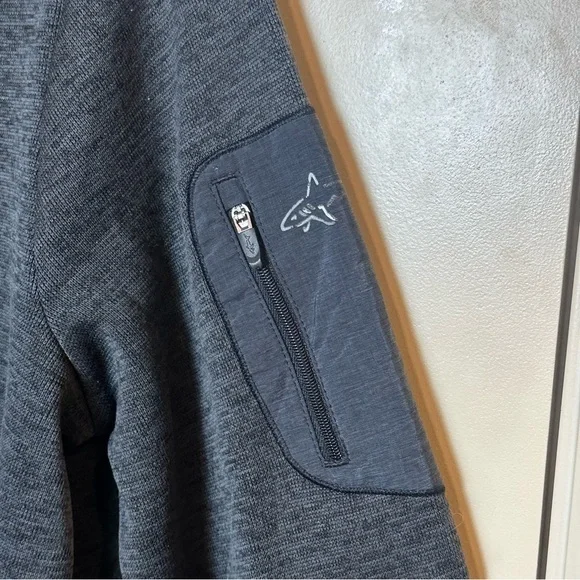 GREG NORMAN Gray Heather Men's M Pullover Sweater 1/4 Button Pocket Golf Fleece - Picture 6 of 16